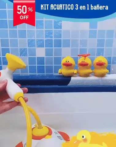 KIT Importado  bañera  patos 3en1 🐤 AQUA patos®️☀️ ( iNCLUYE Ducha +Experiencia acuática sensorial)