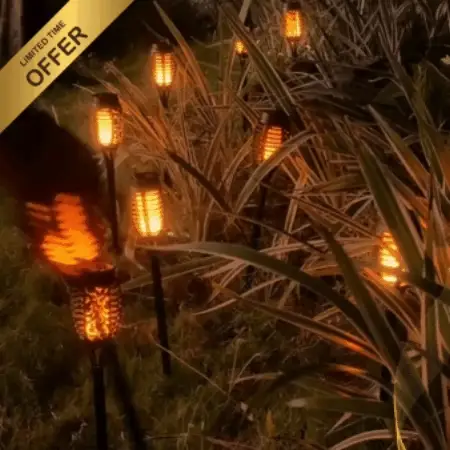 Antorcha Solar ☀️ POWER PRO 🔥 (Llama realista con 12 horas de Luz)