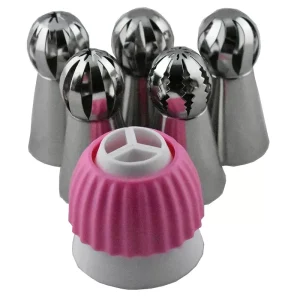 Set de Boquillas / Picos Globo Acero Inoxidable 6 Pzs.