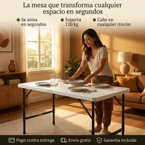 Mesa Plegable Portátil Premium 120x60cm