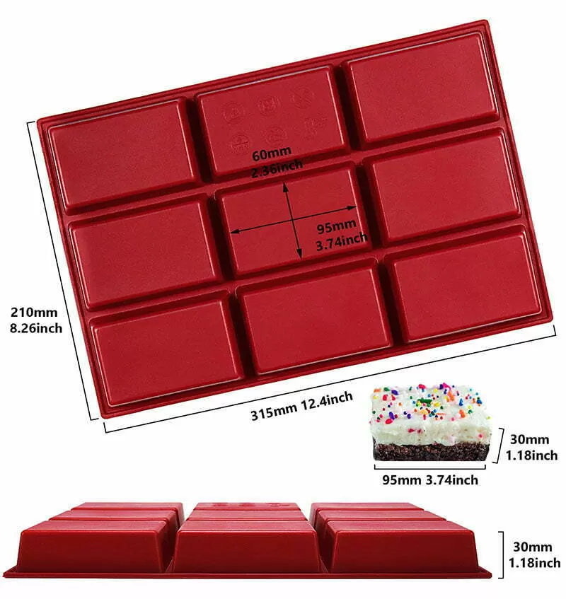 Molde De Silicona Mini Budin Rectangular 9 Cavidades - Imagen 3