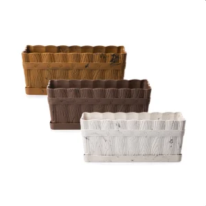 Paquete 3 Macetas Jardineras 34X17 CM Plástico La Ardilla