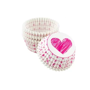 Pirotines / Casquetes Muffins Cupcake Corazones Pack 100
