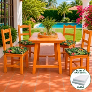 023 Cojín Asiento Silla  Acolchado Loneta Tropicales